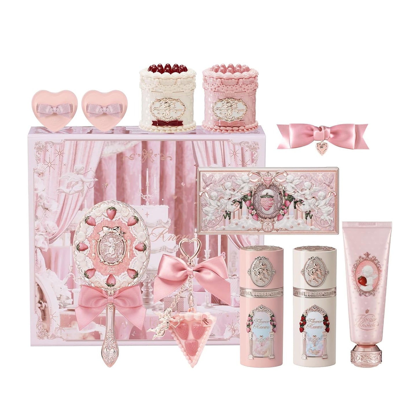 Swan Serenade 11-Piece Makeup Gift Box Set - Palette, Blush, Highlighter, Lip Gloss & More | Perfect for Anniversary & Valentine's Day