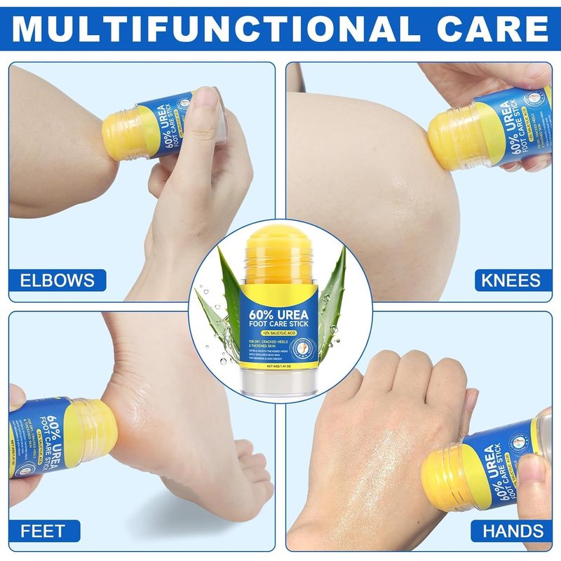 Urea Cream Stick - 60% Urea & 2% Salicylic Acid | Maximum Strength Foot Care Balm for Dry Cracked Skin