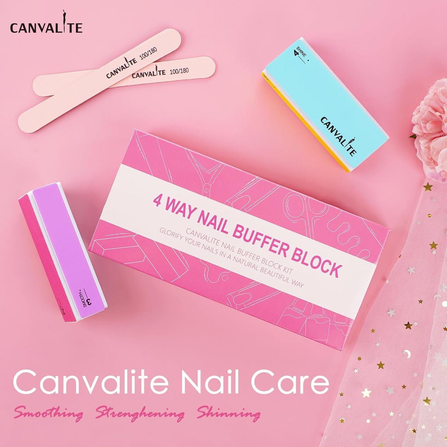 Nail Files and Buffers - Multi-Functional 14pcs Manicure Kit | 100/180 Grit Emery Boards for Natural Nail Care