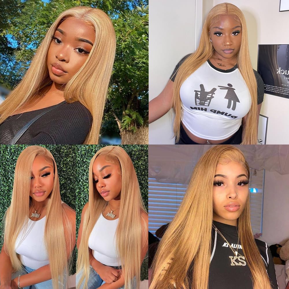 300g Color #27 Human Hair Bundles Honey Blonde Straight Bundle #27 Straight Bundle Human Hair 26 26 26 inch 3 Bundles