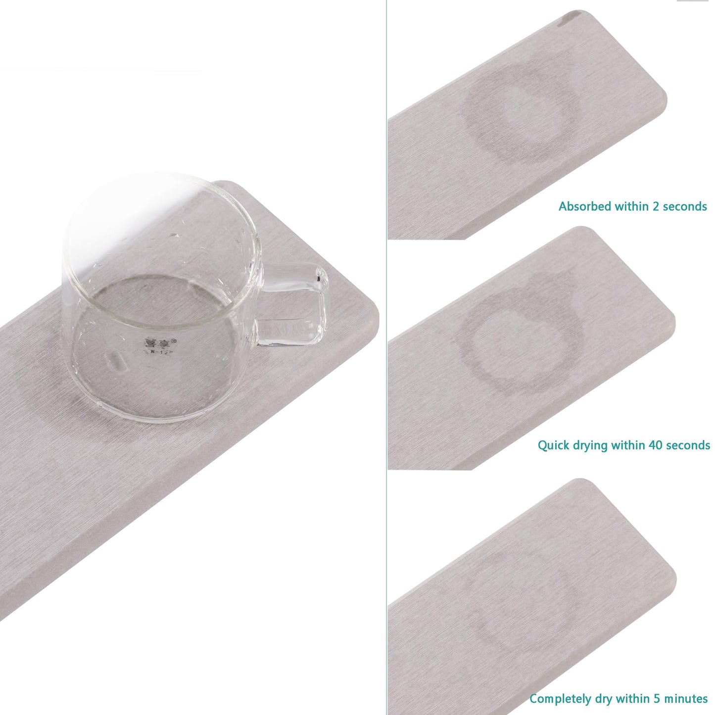 NiuYichee Set of 4 Water Absorbent Diatomite Coasters, Diatomaceous Earth Kitchen Soap Dish, Bathroom Trays, Water Absorbing Stone Used for Hand Soaps & Plants & Toiletries in The Modern Home