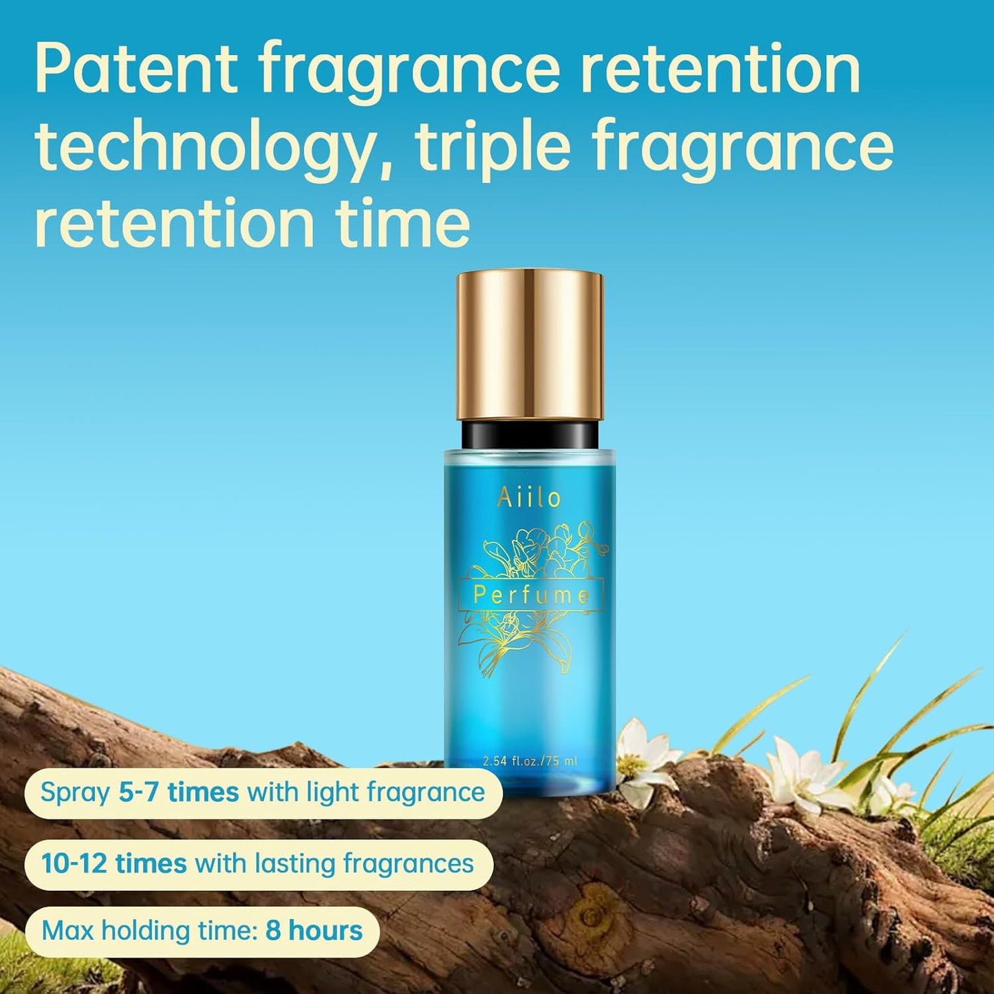 Natural Hair Perfume for Women | Long-Lasting Fragrance - 75ml/2.54 fl oz (Amber Coast)