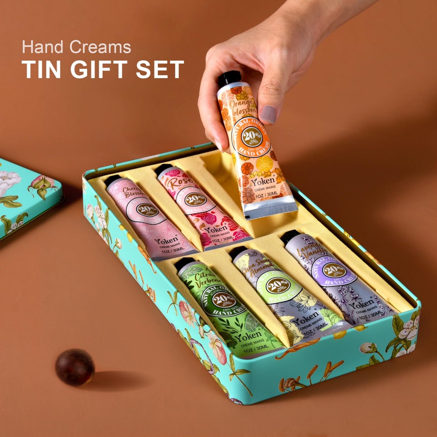 Yoken 20% Shea Butter Hand Cream Gift Set, 6 x 1oz Travel Size