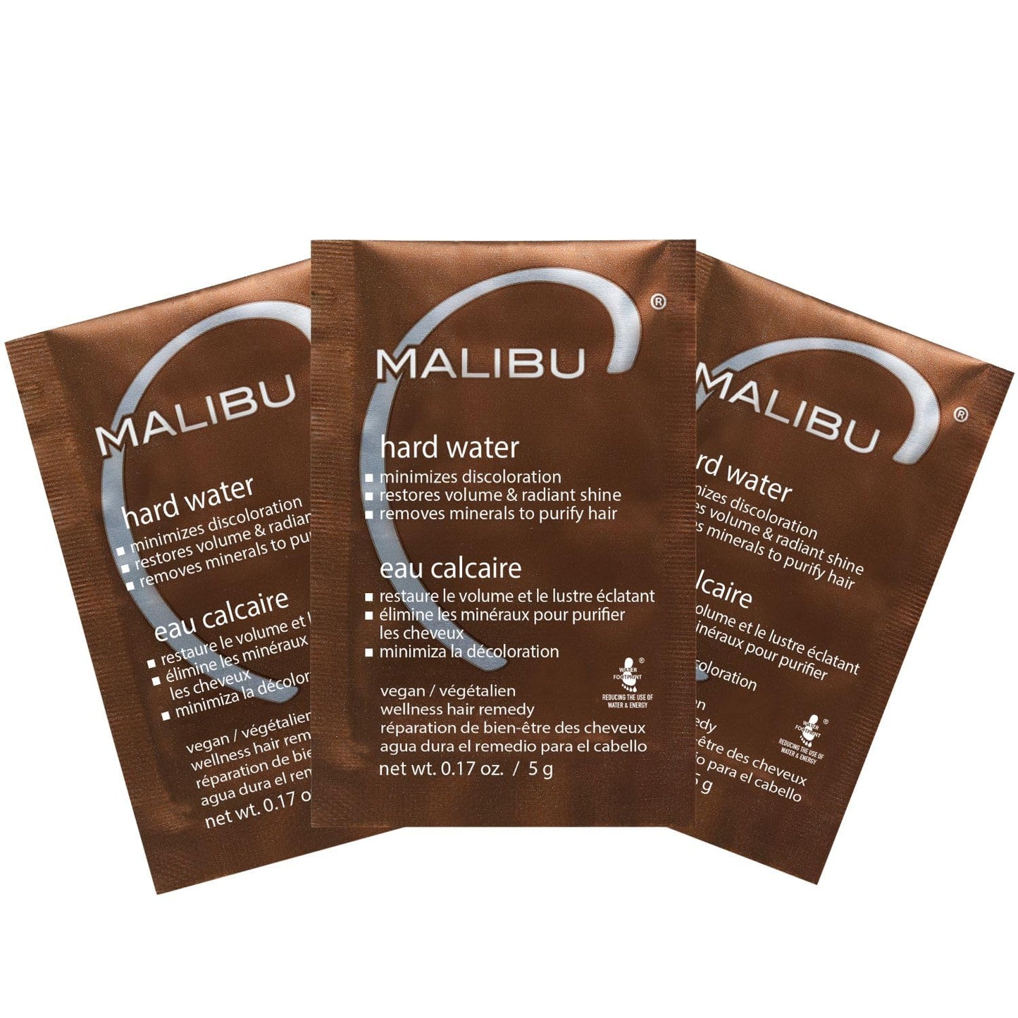 Malibu C Hard Water Hair Remedy | Chelating Treatment Packets for Scalp Detox & Shine Restoration - 3 Vegan Packets