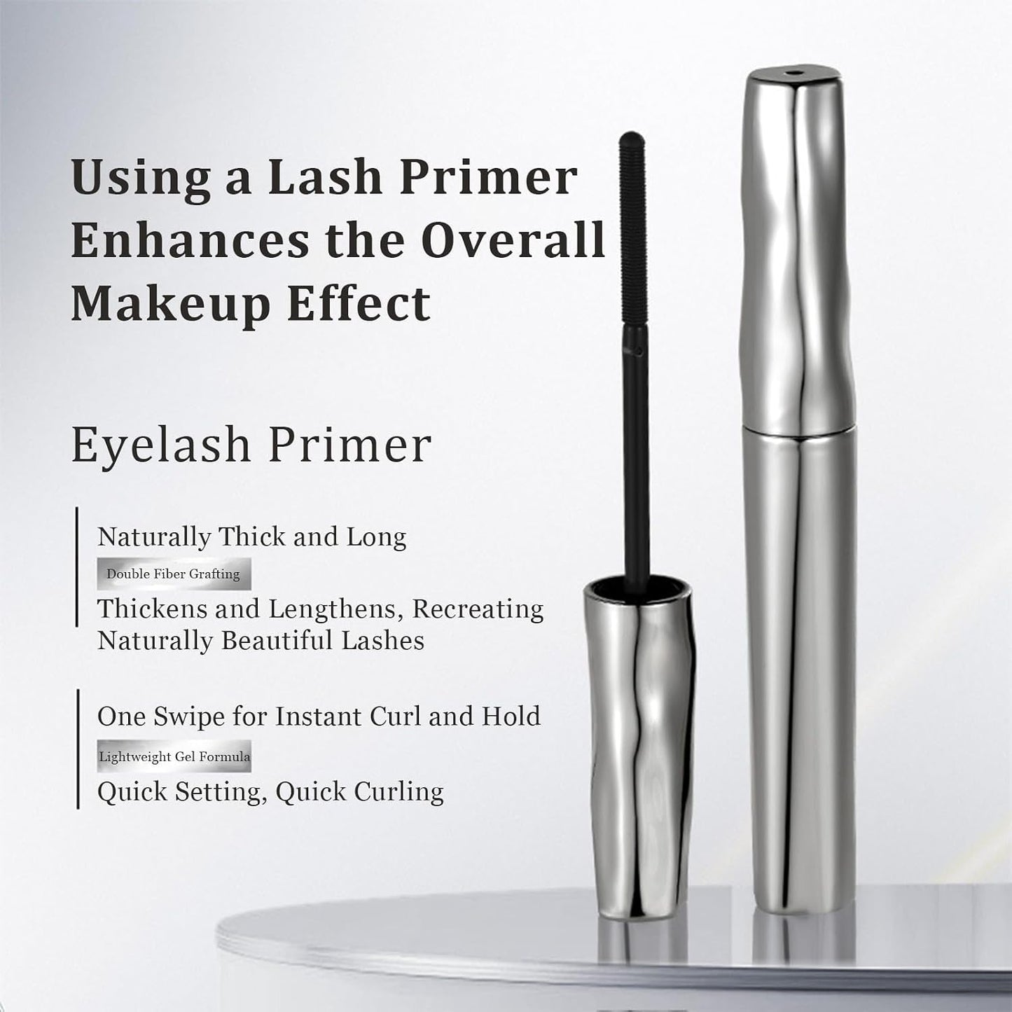 Waterproof Fiber Mascara - Smudge-Proof Eyelash Primer Base Coat for Voluminous, Long Curling Lashes | Clump-Free, Flake-Resistant Formula (1pc)