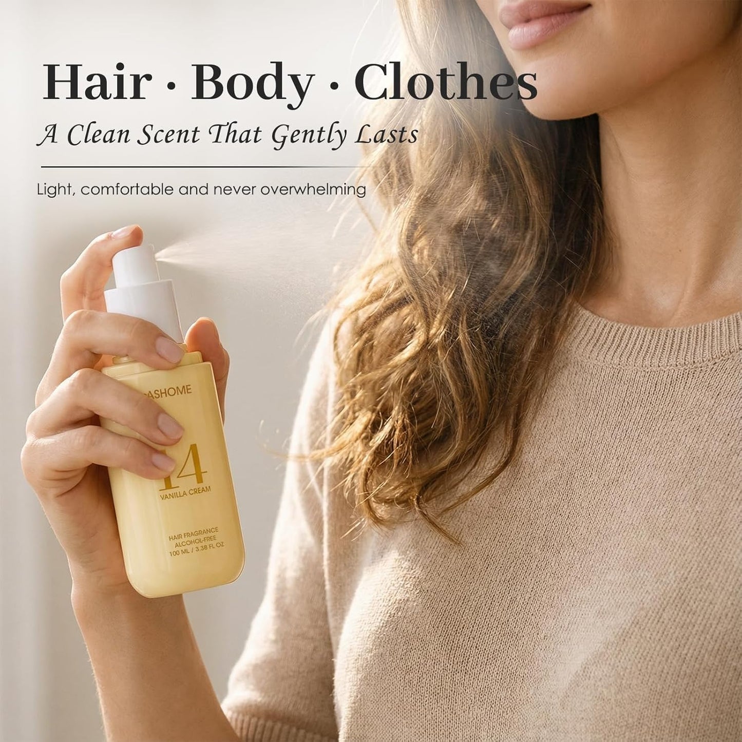 Hair Perfume for Women - Vanilla Cream Scented Mist | Alcohol-Free, Moisturizing Formula, 100ml