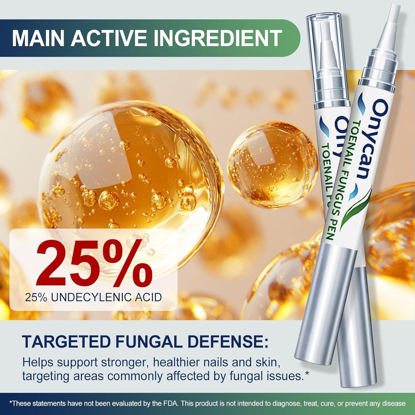 Toenail Fungus Treatment Pen - Extra Strength 25% Undecylenic Acid | Repair Discolored, Thick Nails - 5 Pens
