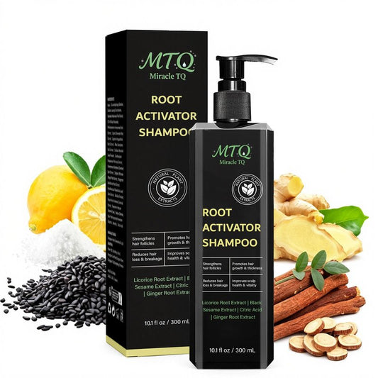 Miracle TQ Root Activator Shampoo for Men & Women - Anti Hair Loss & Mens Hair Regrowth Shampoo with Natural Herbal Ingredients & Biotin - For Scalp Health & Cooling Sensation, 10.1 Fl Oz /300ml