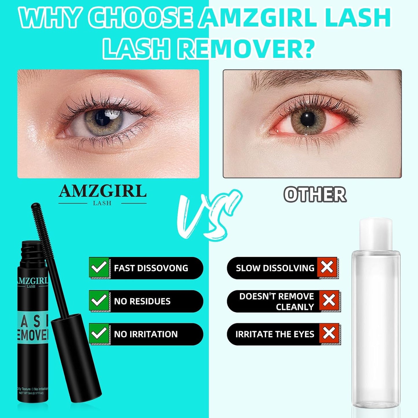 Eyelash Extension Remover - Non-Irritating Oil for DIY Lash Clusters | 5ml Eye Cleanser