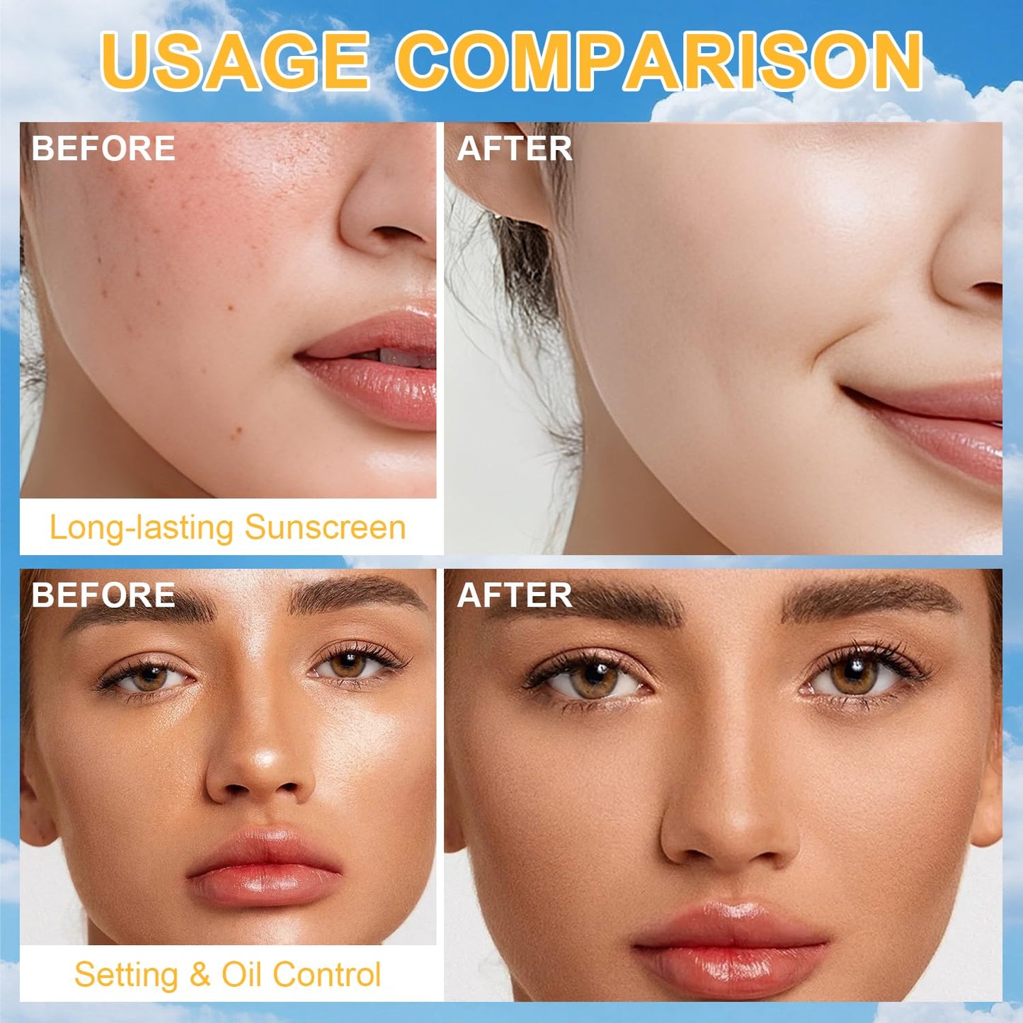 Mineral Sunscreen Setting Powder for Face & Scalp, SPF 35 Translucent Loose Powder, Mineral Brush Powder, Oil Control Natural Matte Finish, Lasting Lightweight Breathable (Medium)