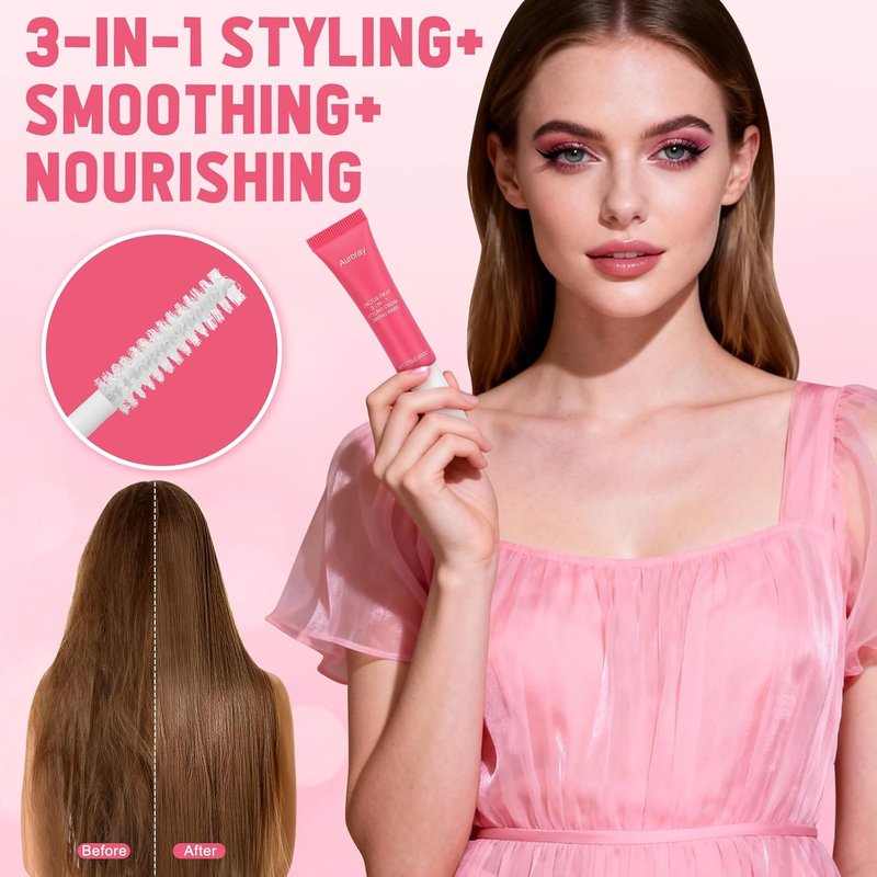 3-In-1 Styling Cream & Taming Wand Gel Set - Cactus Fruit Fly Away Stick for Frizz Control | 0.6 OZ