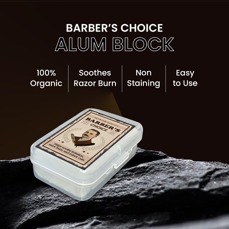 Pacific Pelican Barber’s Choice Alum Block – Premium Natural Potassium Alum for Razor Burn Relief & Post-Shave Care