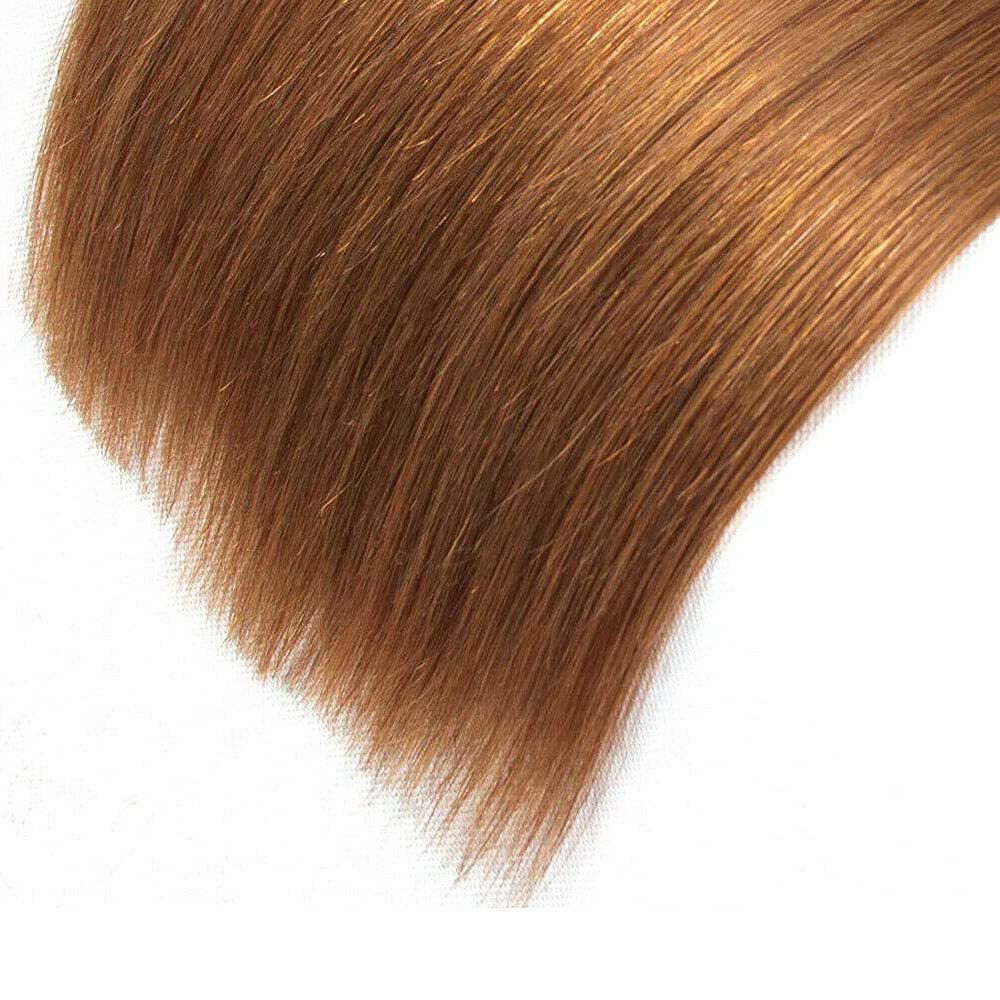 Color 30 Bundles Human Hair Light Brown Straight Bundle 18 20 22 inch Peruvian Grade 8A Virgin Hair 3 Bundles 30 Honey Brown Bundle 330g
