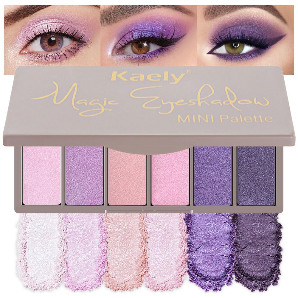 Mini Neutral Eye Shadow Palette - 6 Pigmented Colors for Older Women | Waterproof Matte Shades