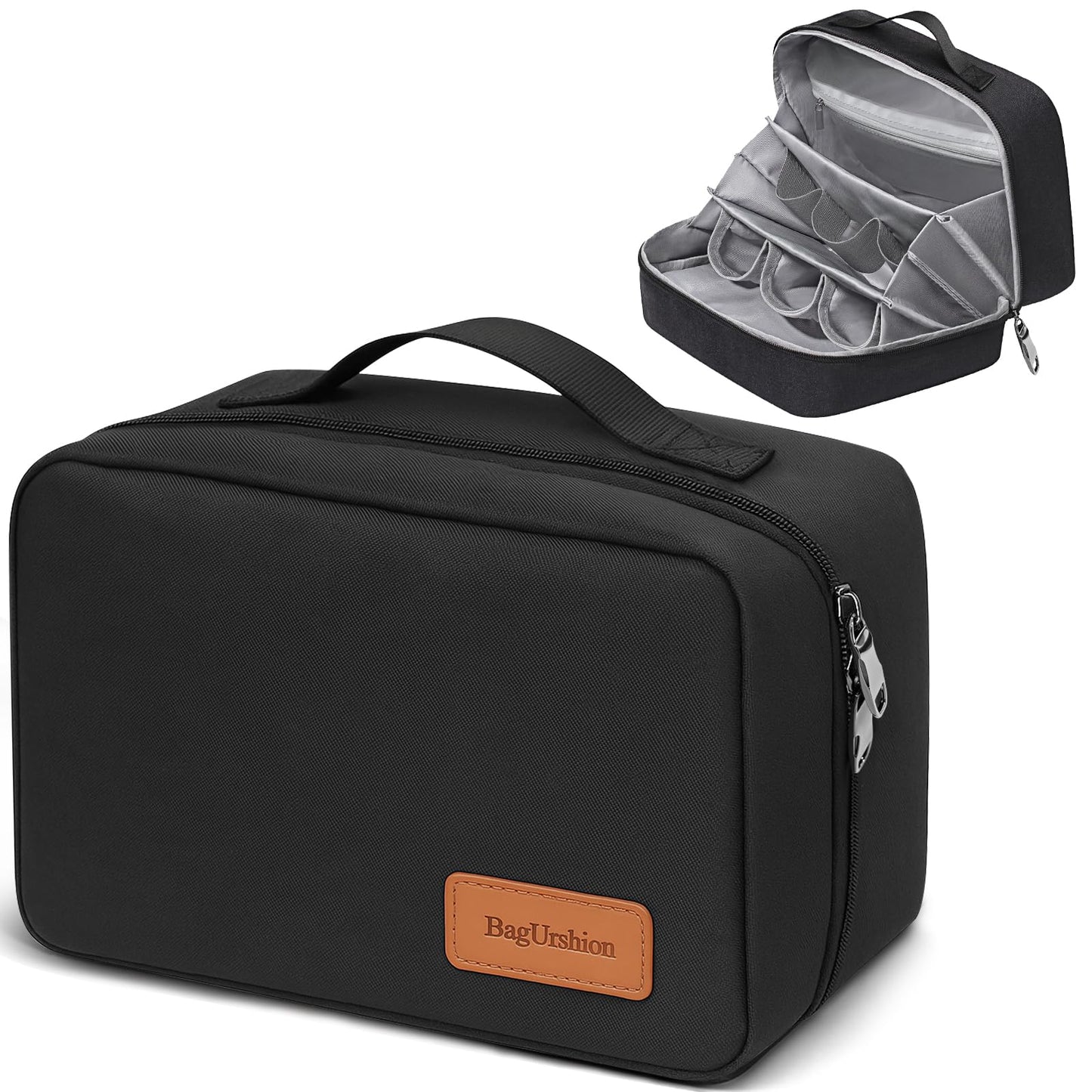 BagUrshion Toiletry Bag for Men,Mens Travel Toiletry Organizer,Men's Travel Essentials,Water Resistant Shaving Bag for Toiletries Accessories -Black