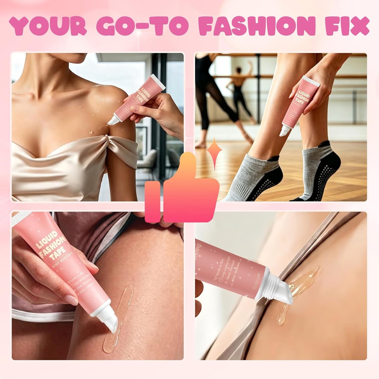 Body Adhesive for Clothing - Sweat Resistant & Long Lasting Glue for Dancers, Wigs, Bras | 30ml