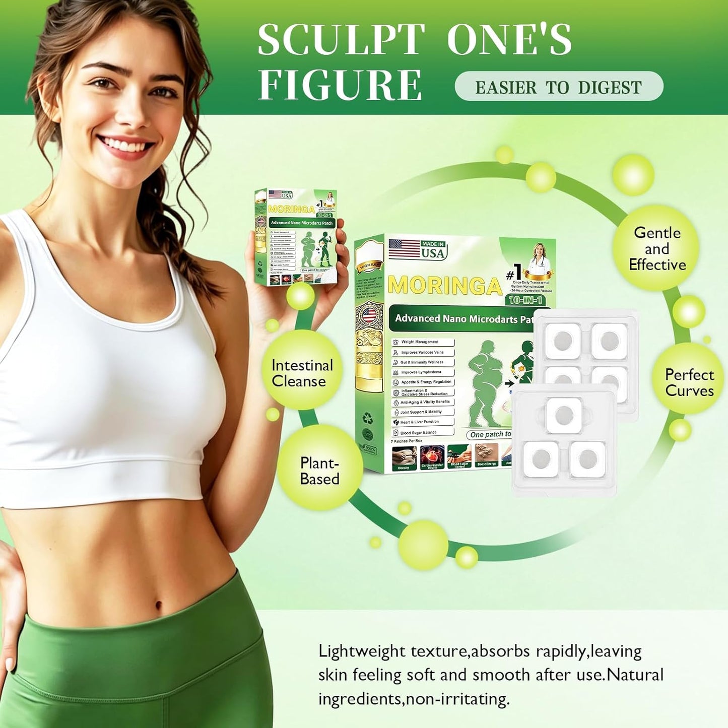 Moringa 10-in-1 Advanced Nano Microdarts Patch | Natural Skin Treatment for All Skin Types (3 Boxes)