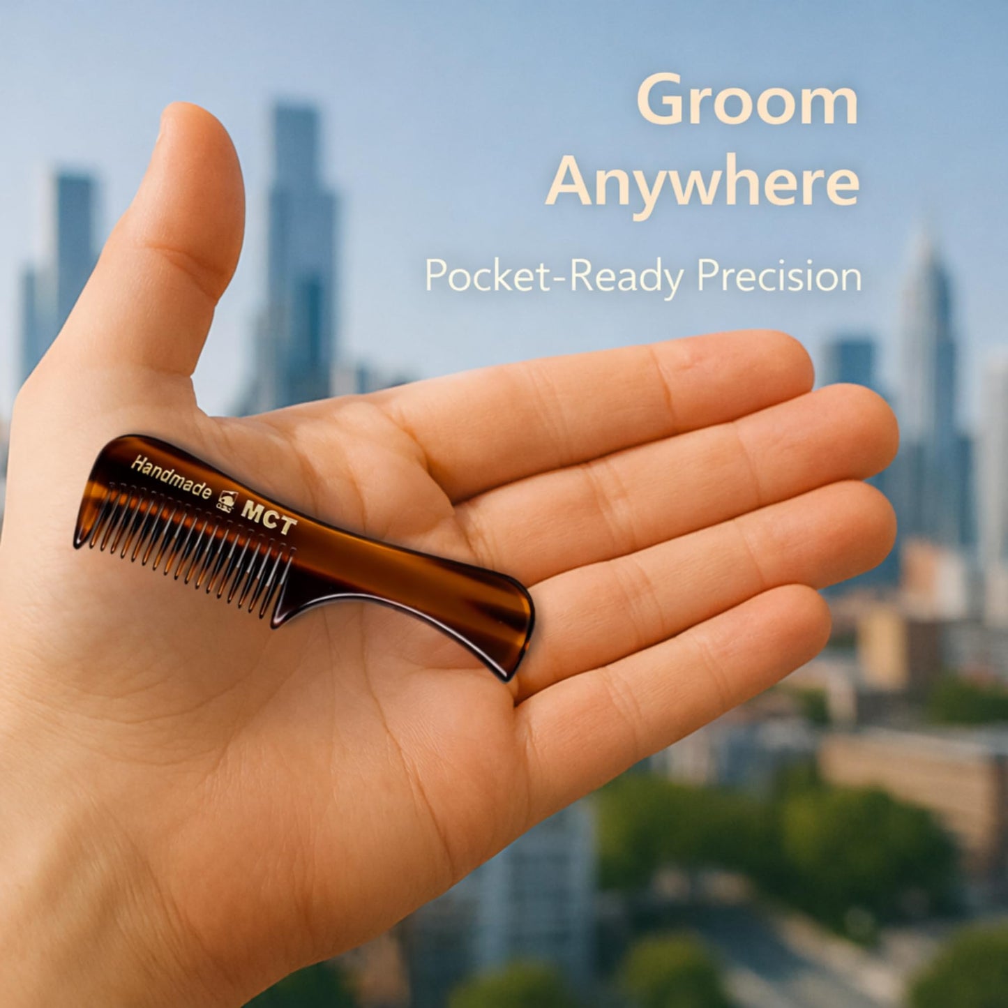 GENTS Mustache and Beard Styling Comb, pocket sized (Tortoise Shell, 3 Pack)