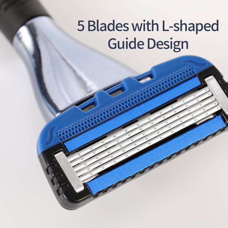 COVIK 5Blade Razor for Men with Dual Lubrication Shaving Comfortable and Smooth Shaving Razors for Men, Handle & Cartridges (Cartridges fit Razor Handles only), 2REFILLS