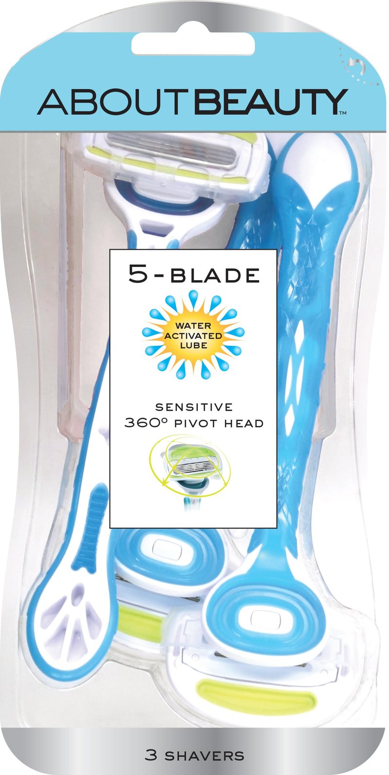 About Beauty 5 Blade Water Activated Disposable Razors, 3 Gentle Beauty Groomers for Hair Removal, Ideal for Shaving and Exfoliating, Japanese Steel Gently Removes Body Hair