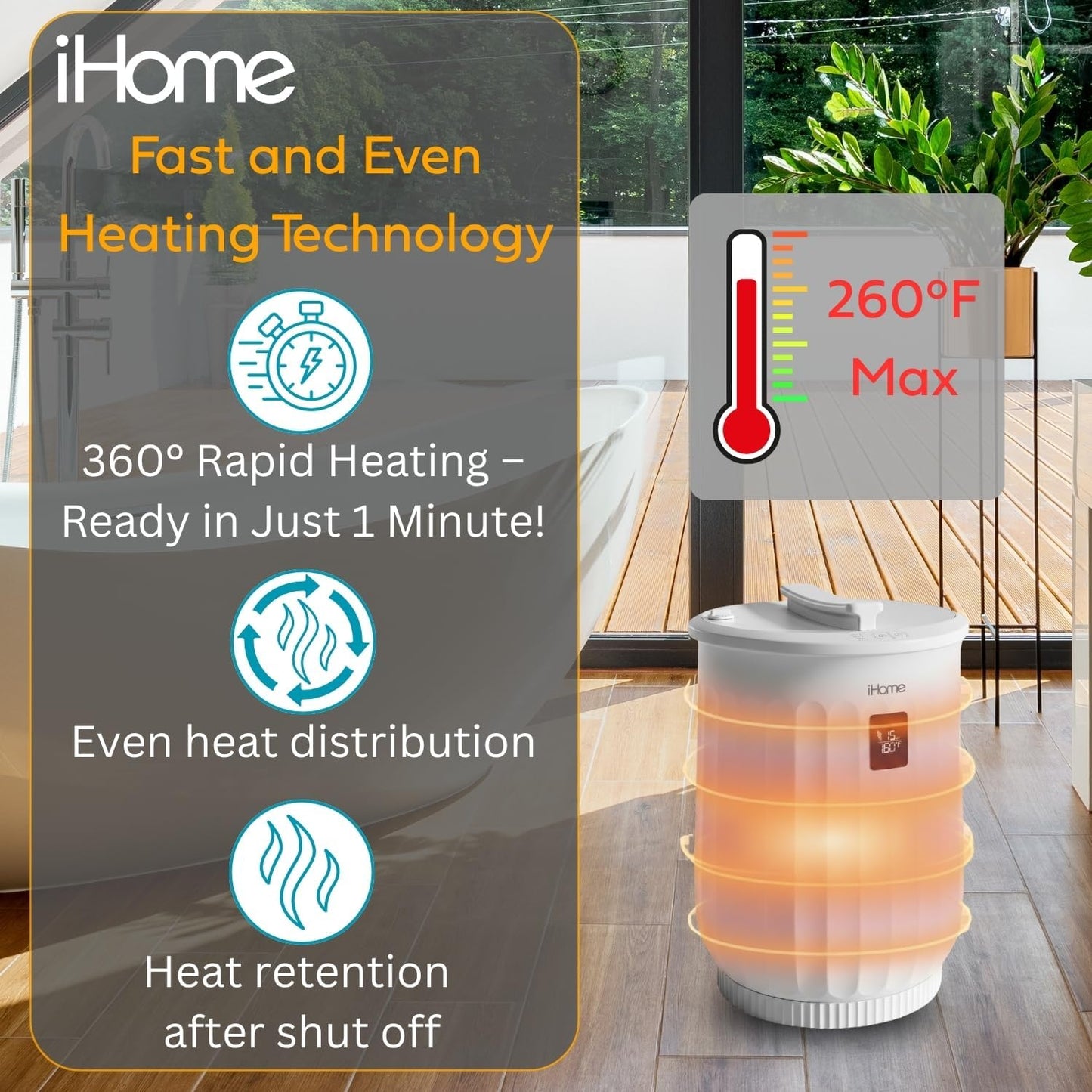 iHome Luxury Towel Warmer - 20L Large Hot Towel Heater with Fragrance Pad Holder | Ideal for Spa, Blankets & Bathroom Use