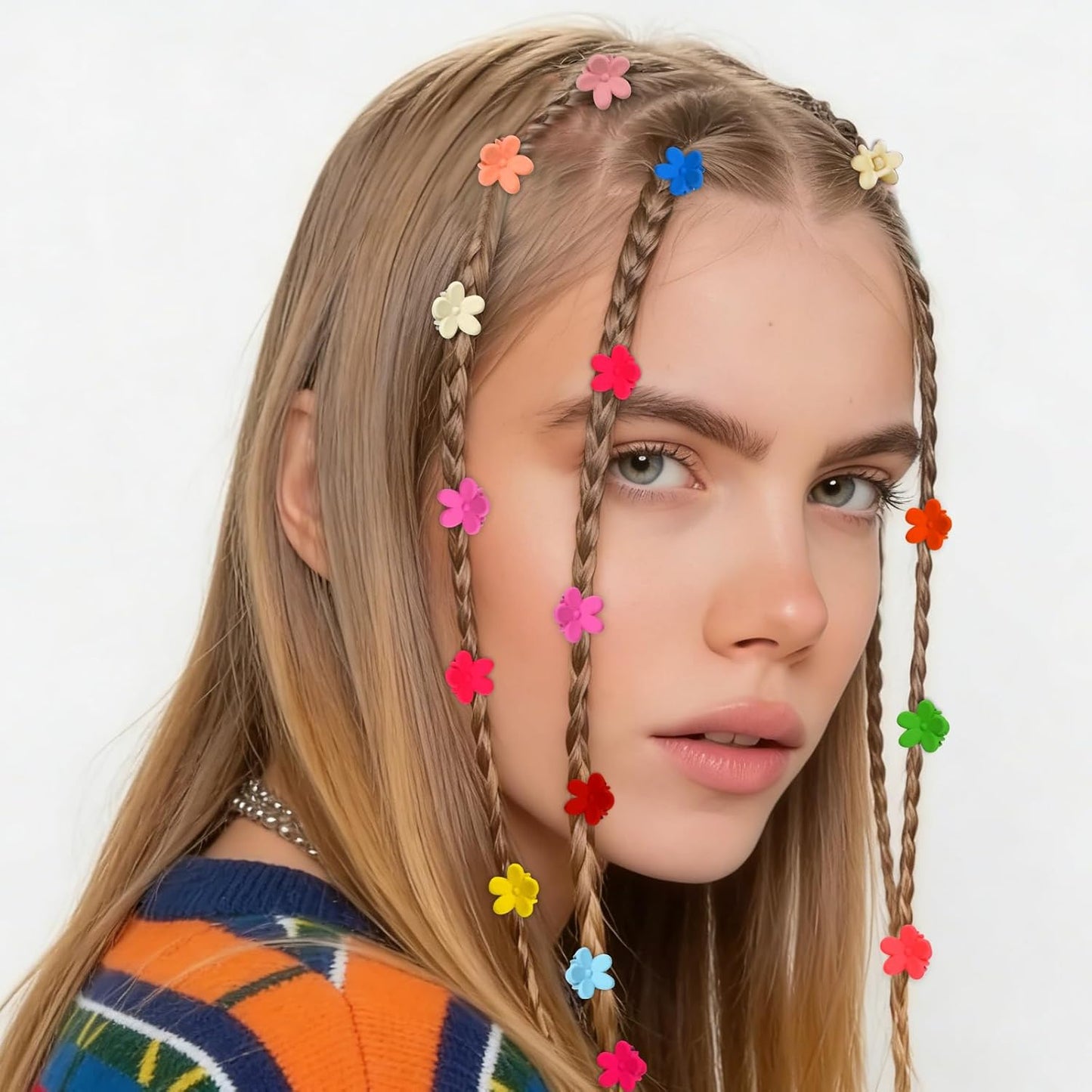 Mini Flower Hair Clips - 100Pcs Colorful Tiny Claw Clips for Women & Girls | Perfect for Short Hair & Gifts