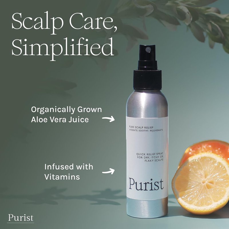 Purist Dandruff Spray - Leave-In Itchy Scalp Treatment | Hydrating, Lightweight Moisturizer for Dryness & Flaky Skin