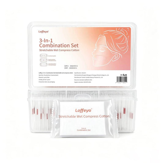 Loffeyo 150-Count Facial Cotton Pads, 50 Individually Wrapped Packs (3 Pads Each), 100% Lyocell Lint-Free Toner Pads for DIY Sheet Masks, Essence & Skincare, Soft, Absorbent, Hygienic