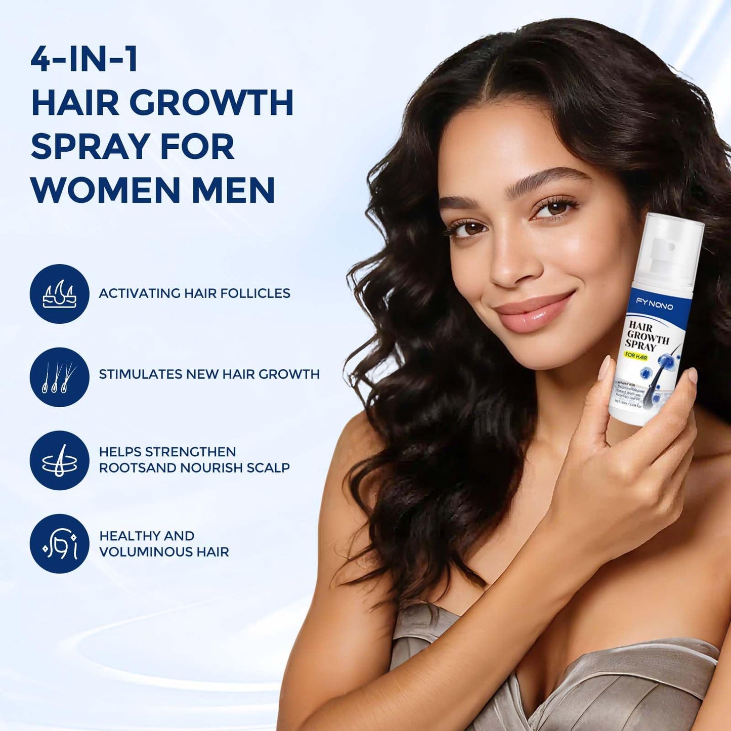 FYNONO Hair Growth Spray,Hair Growth Serum for Women & Men,Hair Regrowth Treatment with Biotin & Rosemary Oil,Hair Loss Treatment Spray for Thinning Hair,Non-Greasy Scalp Care,2.029 Fl Oz