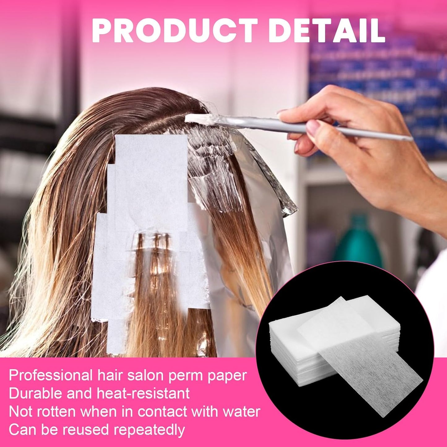 Hair Perm Paper - 88Pcs High-Temperature Resistant Disposable Curling Sheets for Cold & Hot Perms | Salon & Home Use