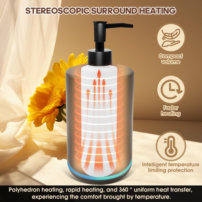 Oil Warmer for Massage, Massage Oil Warmer, Body Oils Heater for Spa, Salon and Barber Shops, with Two Oil Bottle Dispenser, Constant Temperature (White)
