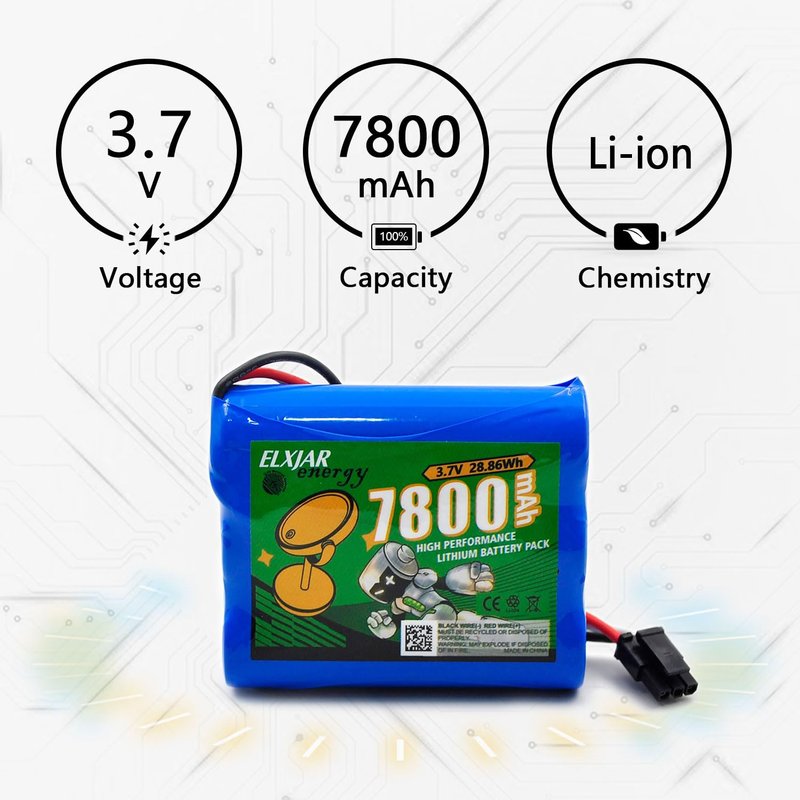 elxjarenergy (2-Pack) 3.7V 7800mAh Battery Compatible with ST3007 ST3011 SH02 Sensor Makeup Mirror 1S3P Li-ion Pack with Protection Circuit (ST3007/ST3011)