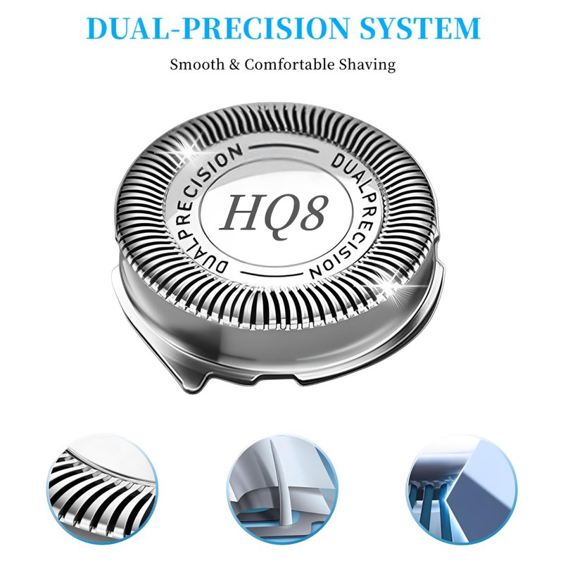 HQ8 Replacement Heads Compatible with Philips Norelco for Aquatec Shavers PT720 PT730 AT810 AT815 AT830 AT880,HQ8 Blades,3pcs.