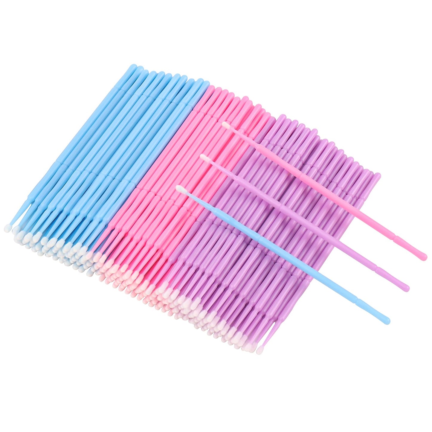 300 Pcs Disposable Micro Applicator Brush, Micro Swabs, Eye Lashes Mascara Wands for Eyelash Extension(mixed 3 color)