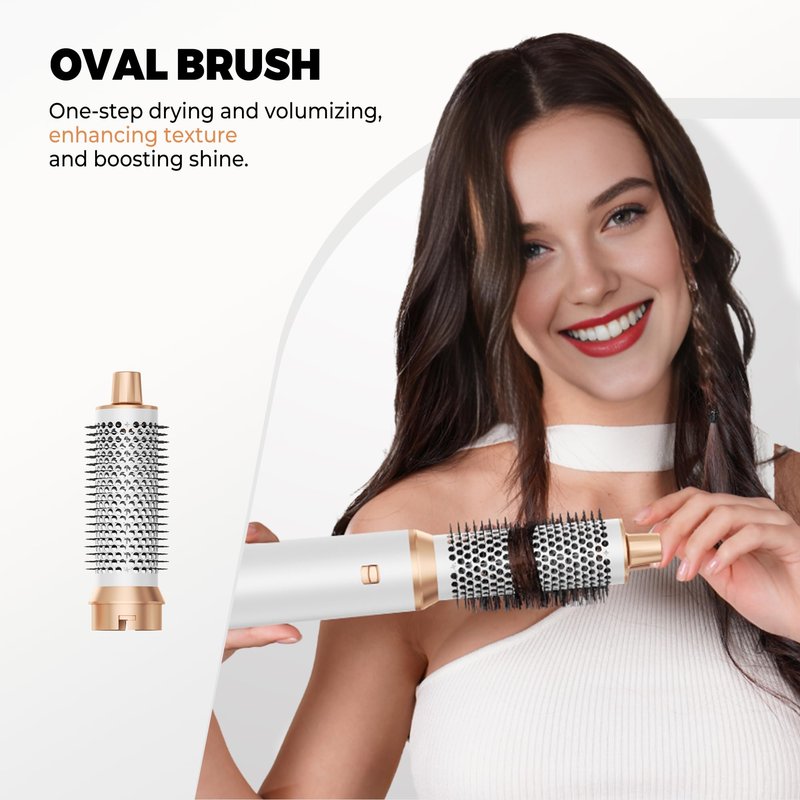 5 in ONE Hair Dryer Brush, Blow Dryer Curling Wand Hair Styling Tools Set, Ionic Hot Air Brush Round Brush Blow Dryer, Left&Right Styler 100-120V