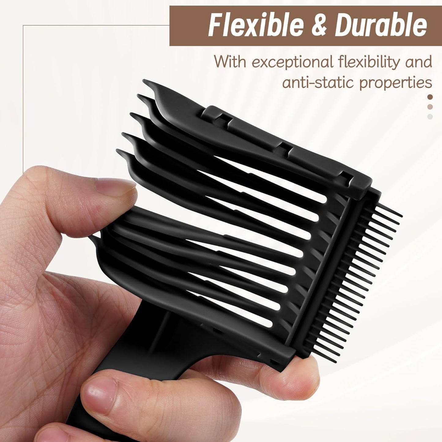 4-in-1 Detachable Fade Comb Set - Professional Barber Comb for Men's Fade Haircuts | 4 Sizes, Easy Snap-On, Black