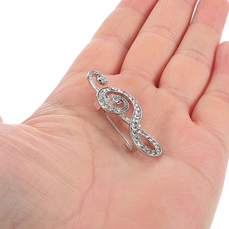 NOLITOY Rhinestone Music Note Lapel Pin Unisex Fashion Brooch for Suits Shirts and Formal Events Musical Theme Accessory