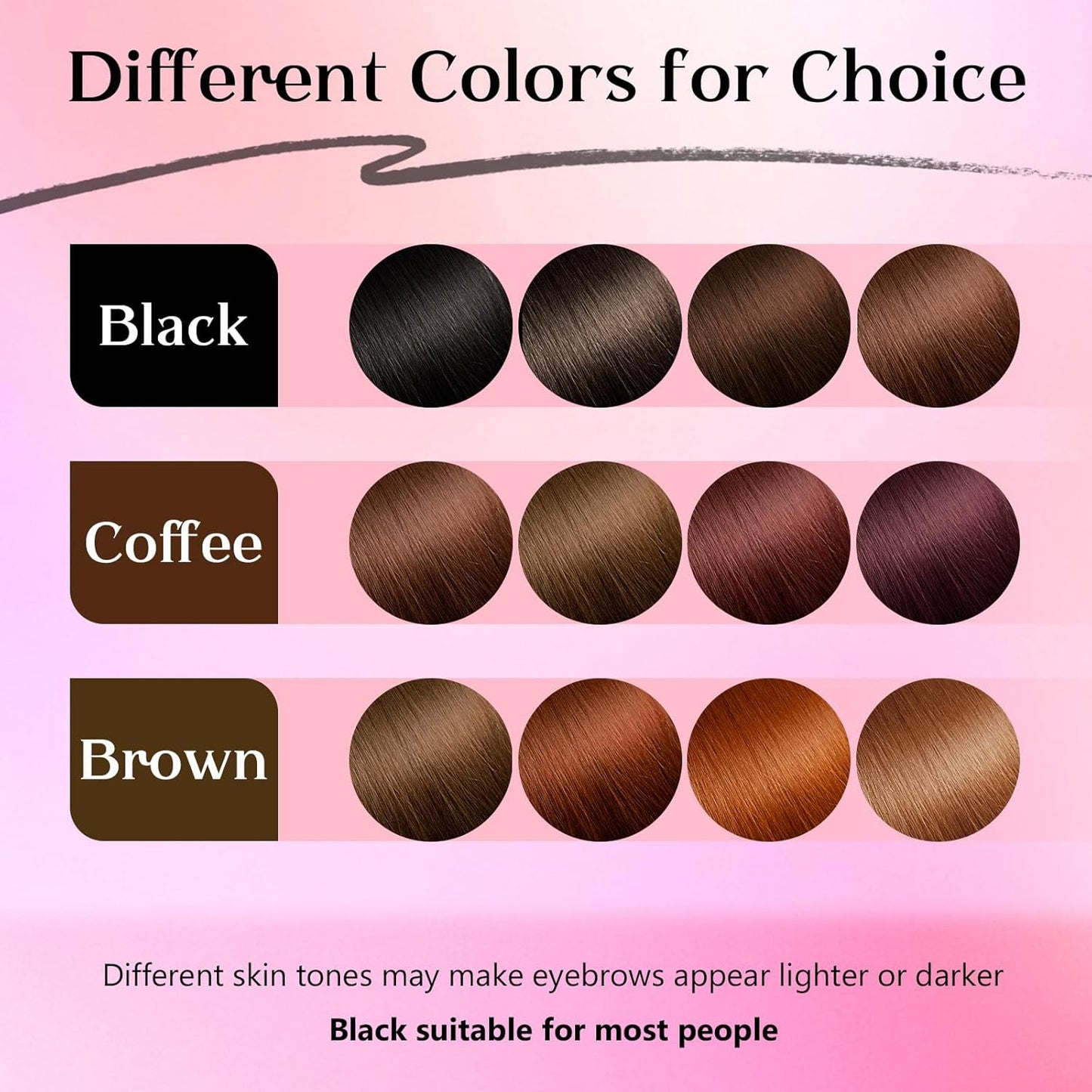 Eyebrow Color Kit - Black Eyelash & Brow Coloring Set for Natural Bushy Results | 7ml Professional Use