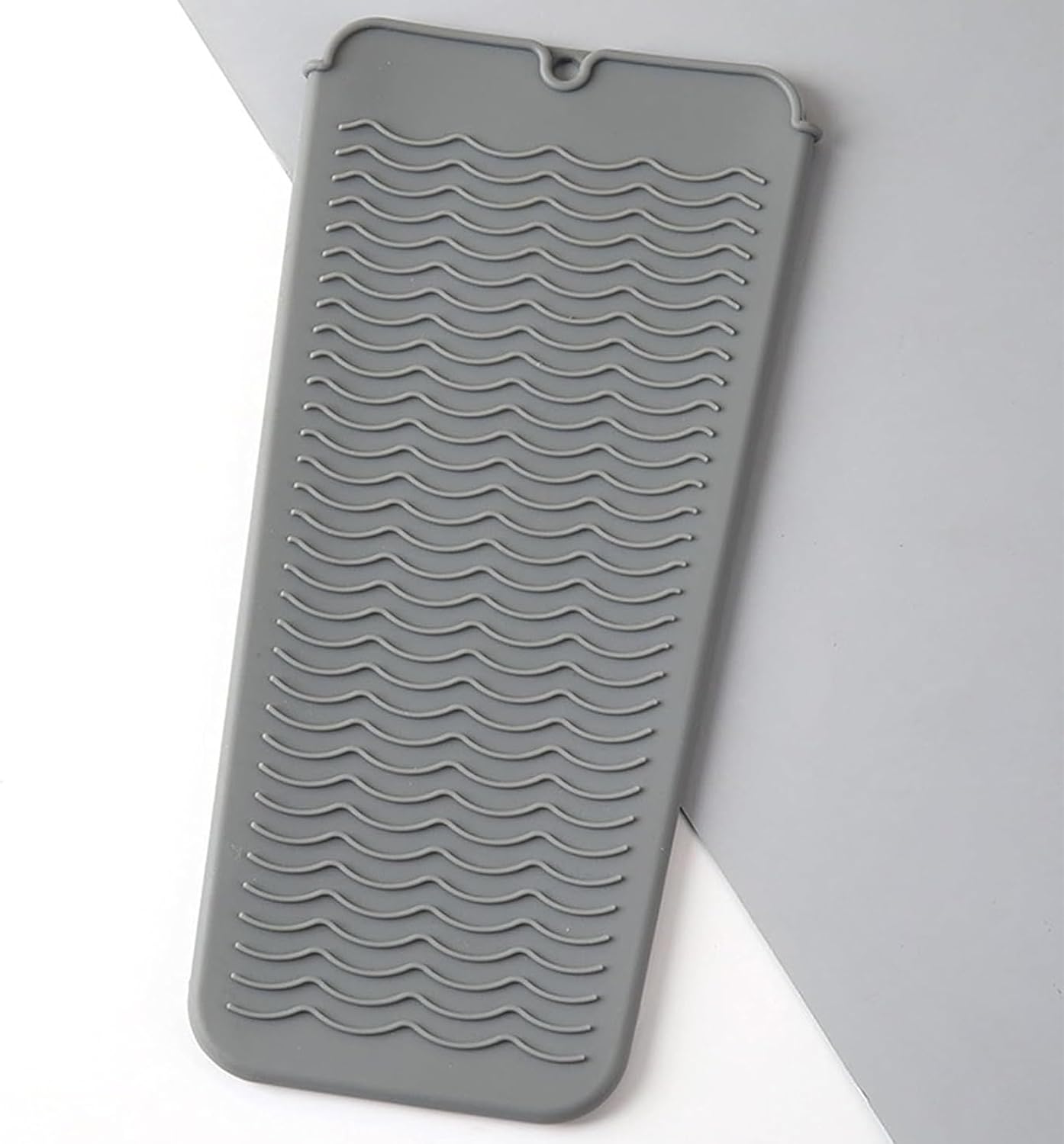Silicone Heat Resistant Mat for Hair Tools - Curling Iron & Flat Iron Pad | Portable Travel Pouch, Grey