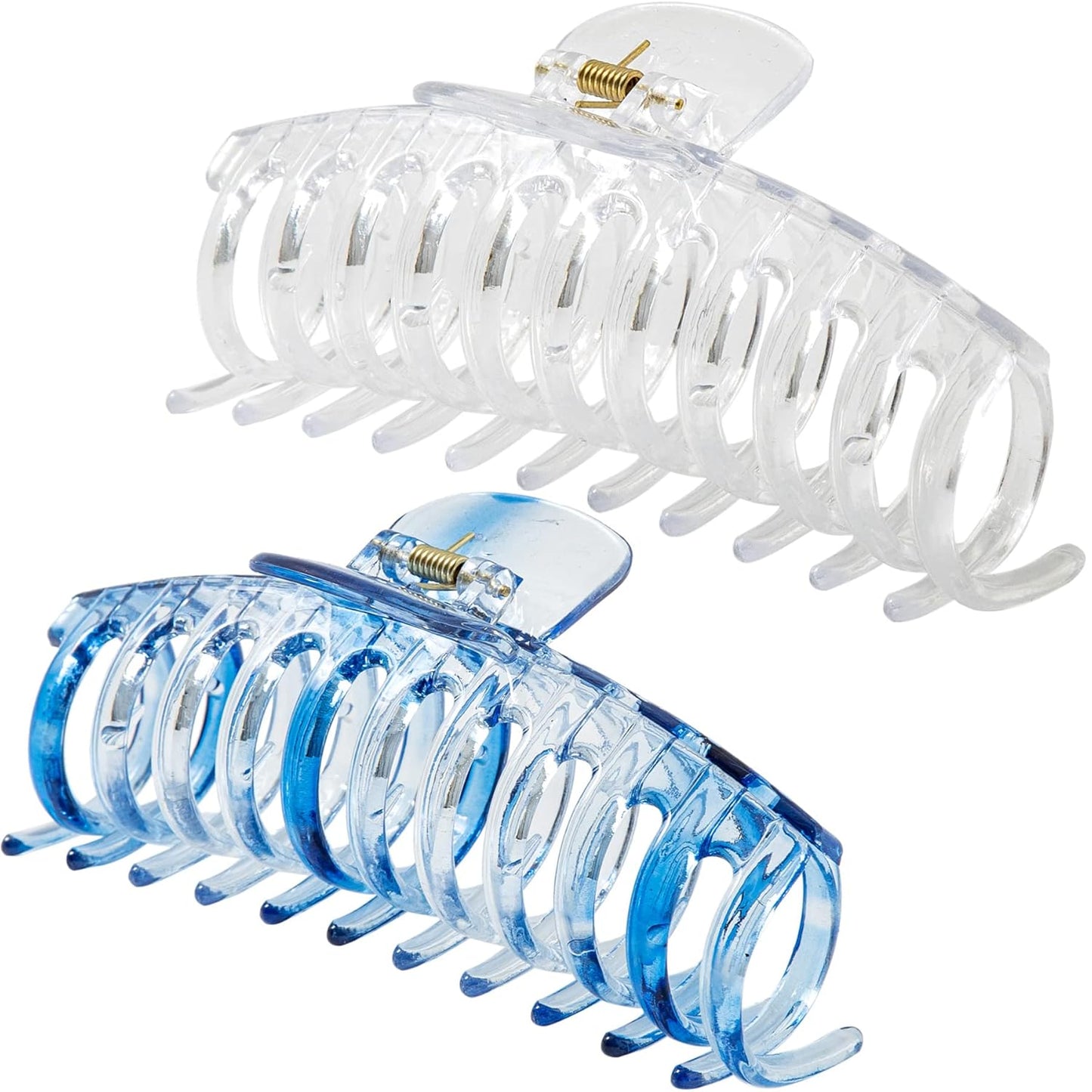 Jumbo Hair Clips for Thick Hair - Long Butterfly Accessories | 5.5 Inch, 2 Pack (Black & Clear)