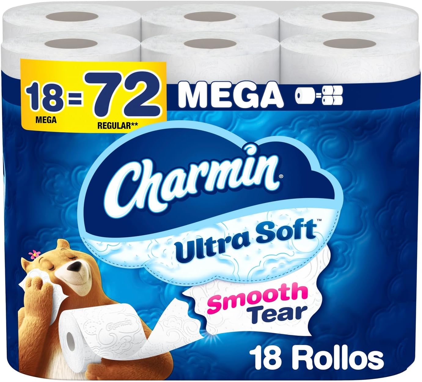 Charmin Ultra Soft Toilet Paper - 6 Mega Rolls | Equivalent to 24 Regular Rolls