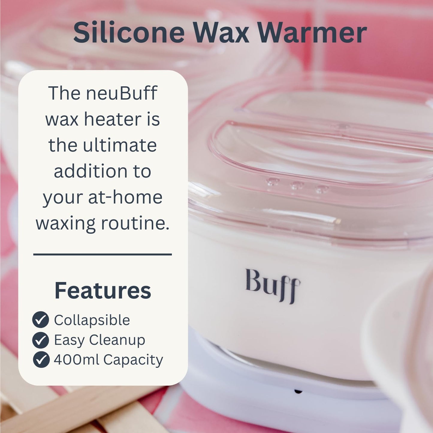 neuBuff Super Set Wax Kit for Hair Removal, Complete At-Home Waxing Solution with Wax Warmer, Wax Beads, Wax Applicator Sticks, Pre- and Post-Sprays in Convenient Storage Bag for Easy Organization