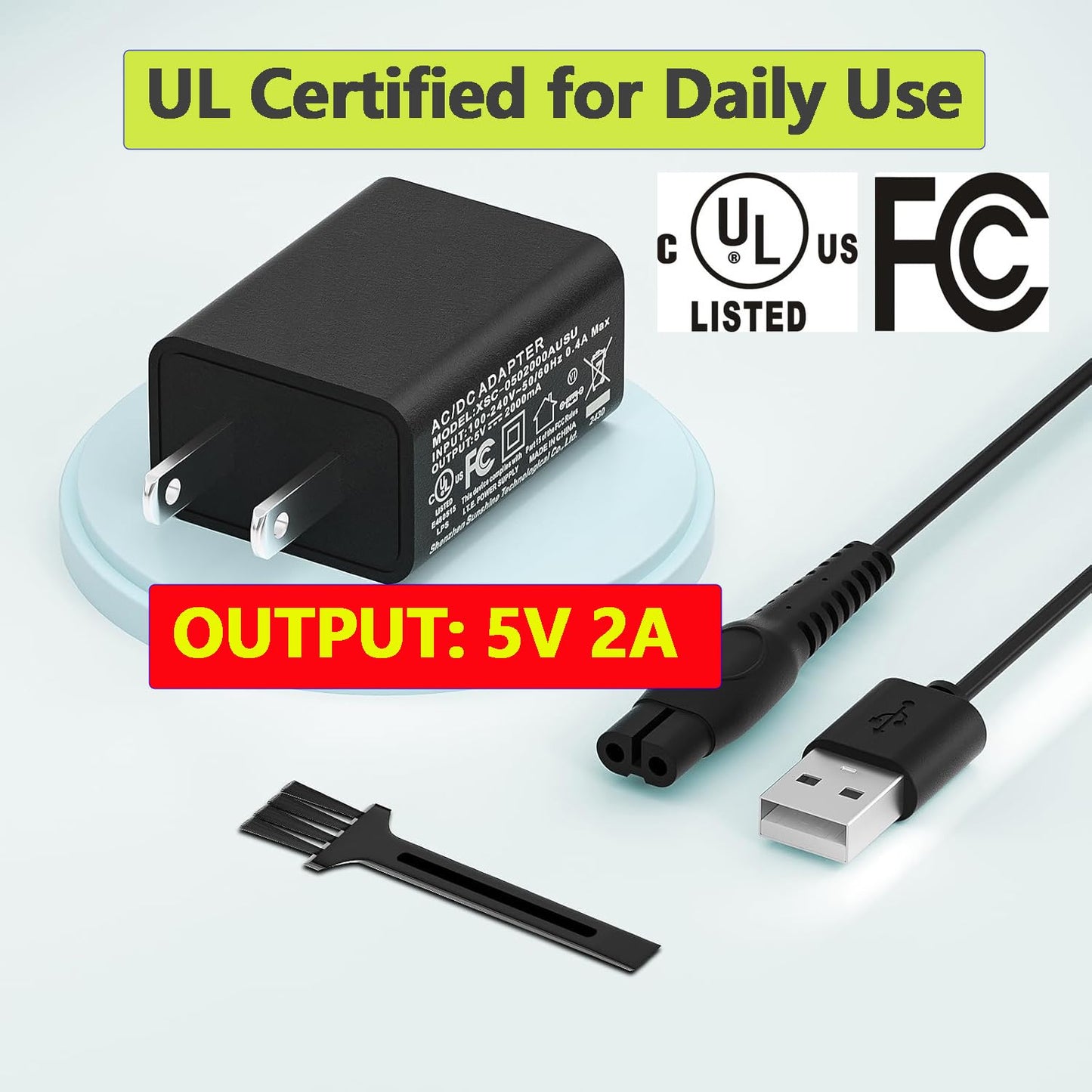 5V 2A Blade Charger Cord for Philips Norelco OneBlade QP2724 QP2834 & Multigroom MG5910 MG7900 MG9510 MG9520, S7887 S5880 Replacement Cord for Phillips 2000 3000 5000 7000 Trimmer Electric Shaver