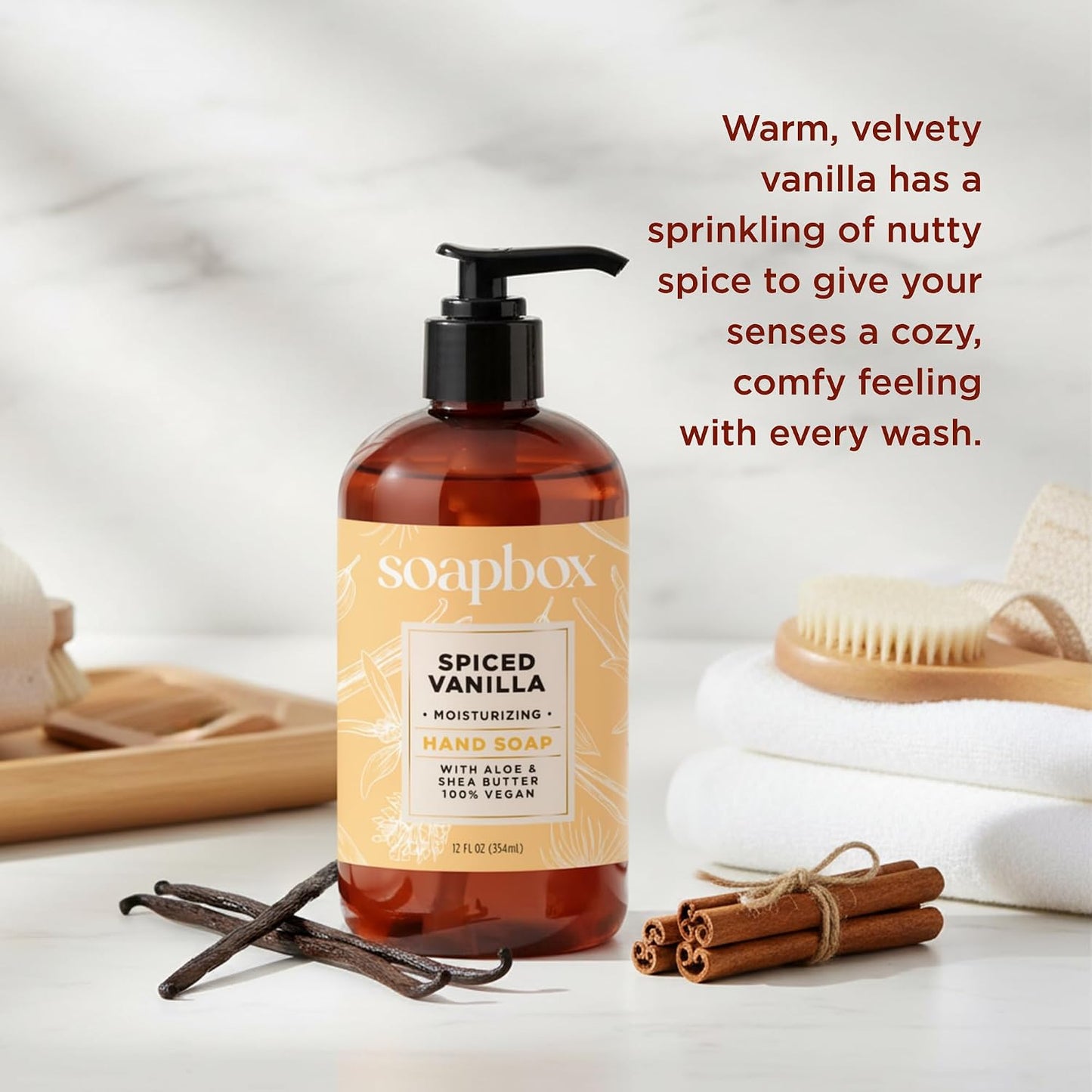 Spiced Vanilla Liquid Hand Soap - Moisturizing Gentle Cleanser | 4 Pack, Clean Ingredients Free of Harsh Chemicals