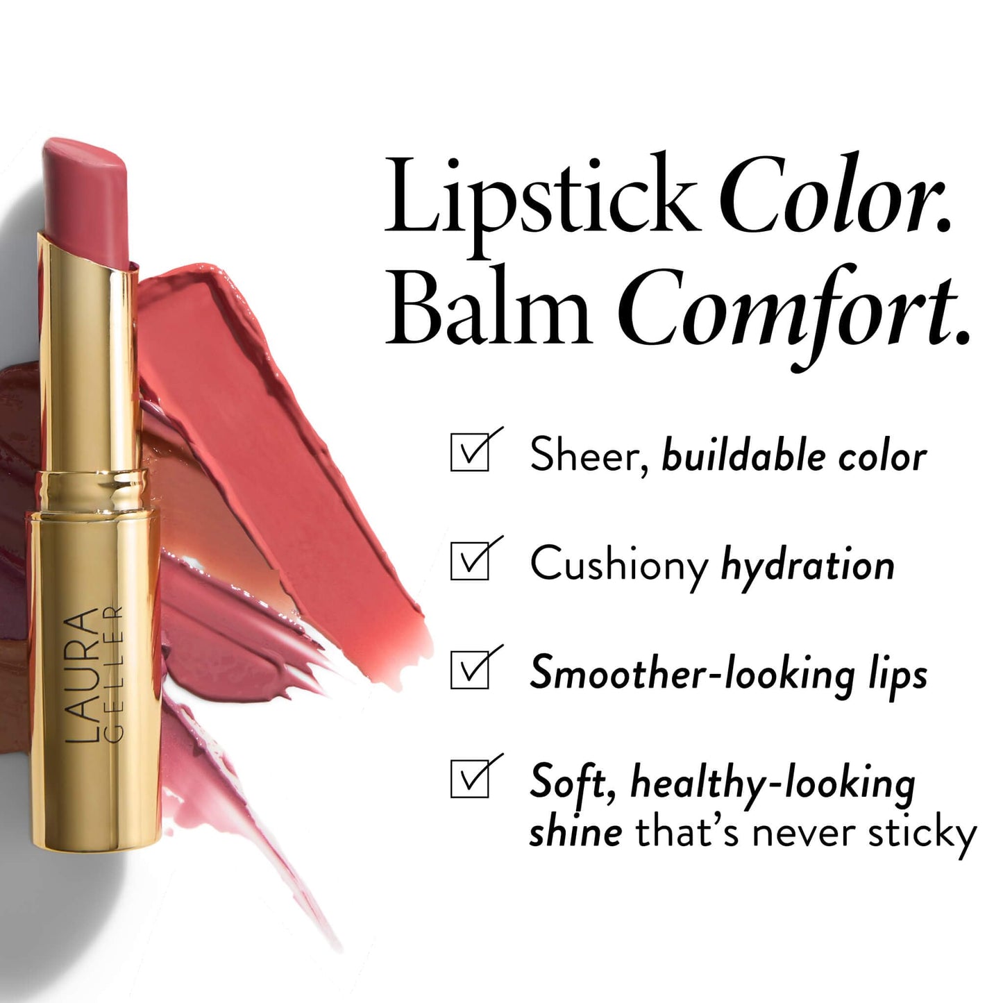 LAURA GELLER NEW YORK Jelly Balm Tinted Lip Balm – Sheerly Amazing – Hydrating Lip Color with Shine Finish – Squalane & Vitamin E – Buildable Sheer to Medium Coverage – Vegan & Cruelty-Free
