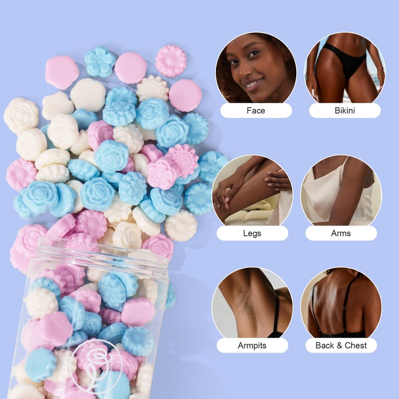 Rosepil Flower Shaped 1LB Hard Wax Beads - 7 Unique Designs, Gentle Floral Scent, Color-Changing Wax Beads | All-Body Hair Removal (Face, Bikini, Arms, Legs) | At-Home Wax Refill for Women & Men