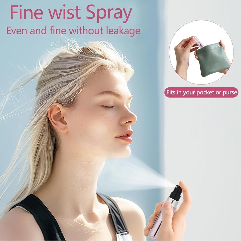 Refillable Travel Perfume Bottle - Mini Portable Atomizer with Refill Pump | 5ml, 6 Pack for Easy Travel