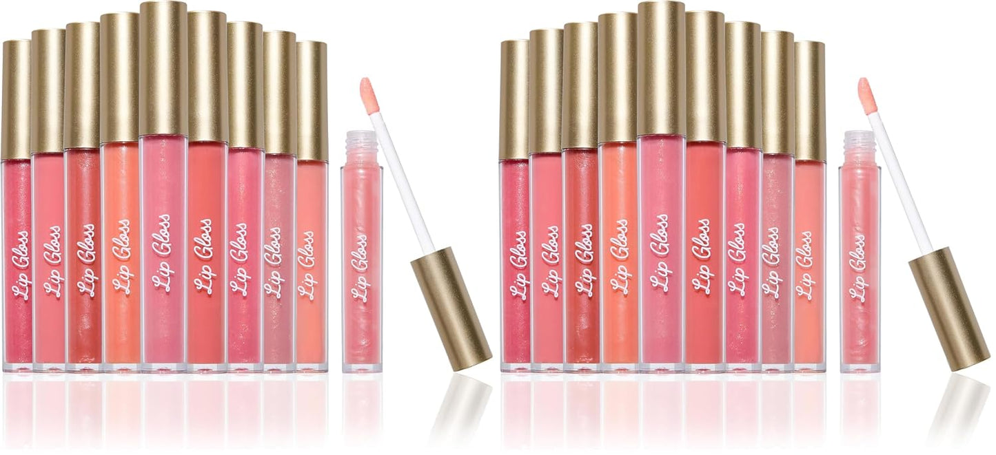 Beauty Concepts Lip Gloss Collection - Shimmering Glossy Lip Makeup Set for Radiant Finish | Neutral Shades