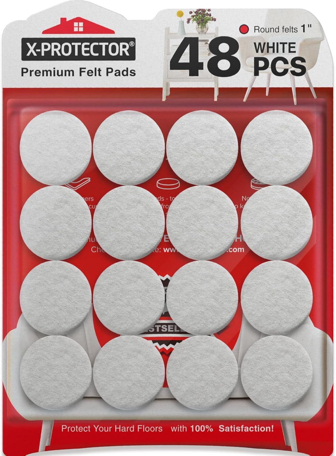 X-PROTECTOR Felt Furniture Pads - 133 PCS Premium Floor Protectors for Hardwood & Laminate | Brown & Beige
