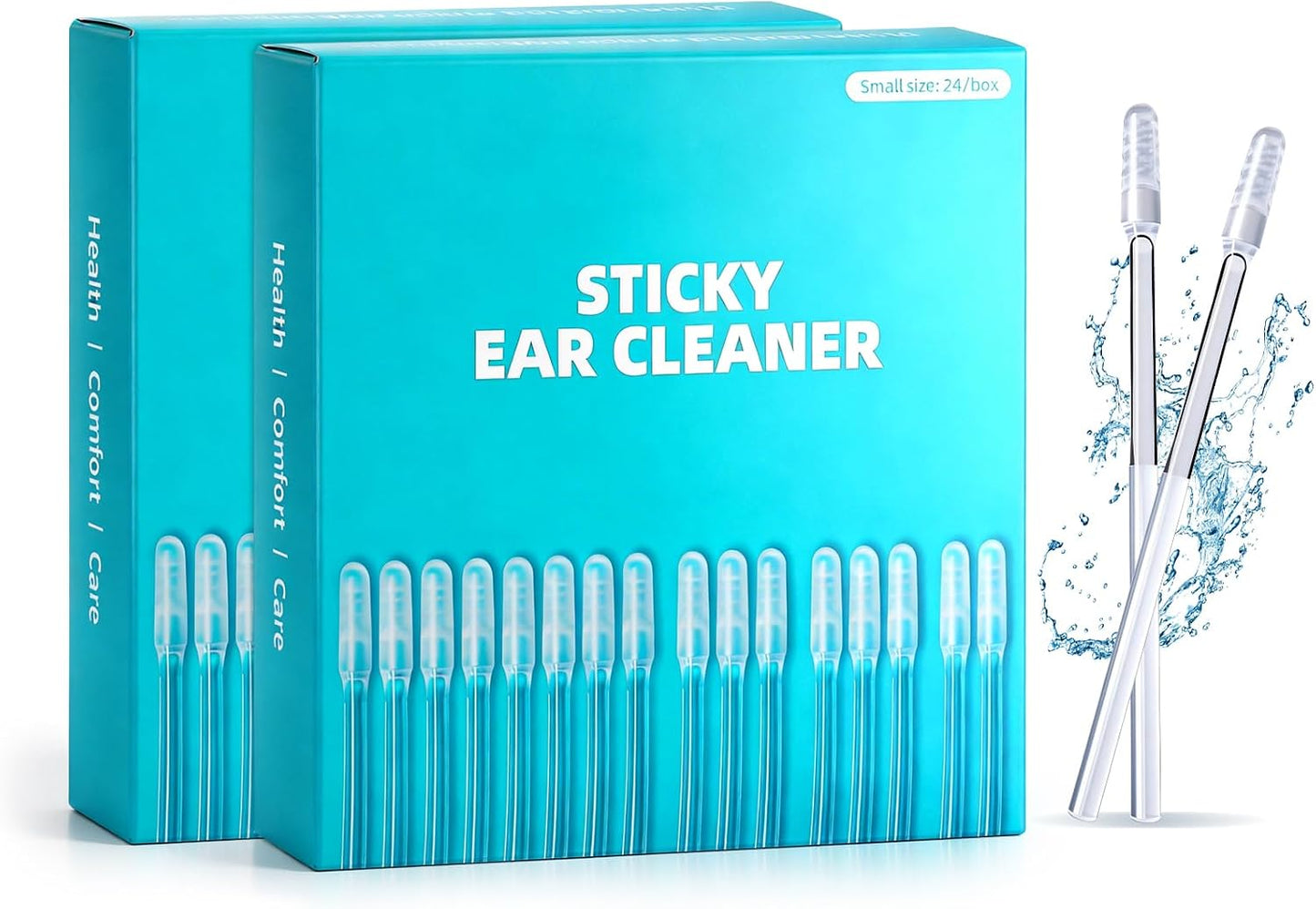 Sticky Ear Cleaning Stick - Reusable Earwax Removal Swabs with Dust Cover | 48 Pcs in 2 Boxes